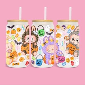 The Wild Taurus Halloween Labubu Nostalgic Halloween 16oz Glass Cup